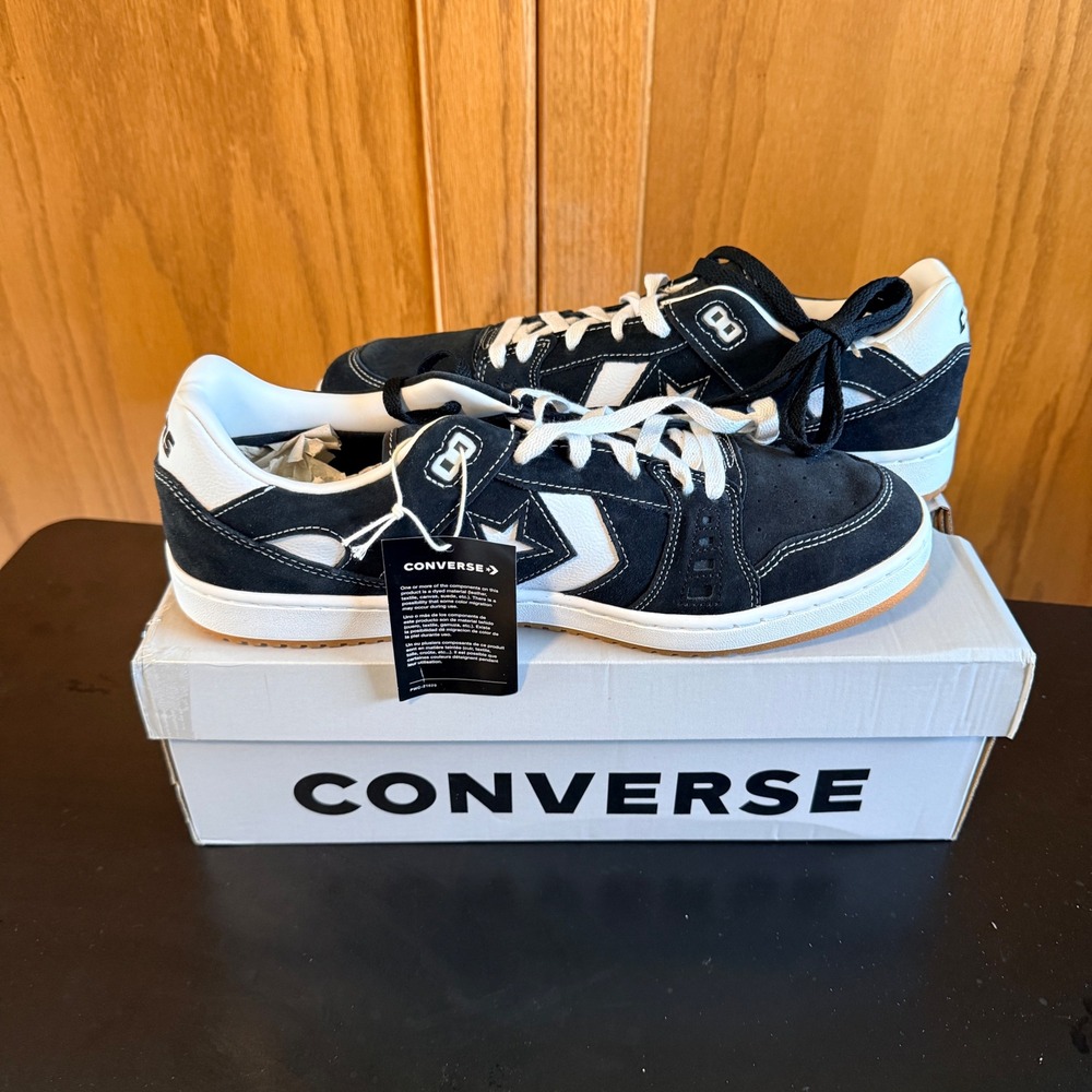 Converse Cons Size 13 Men's AS-1 Pro Ox Black White Gum Suede Skate Shoes